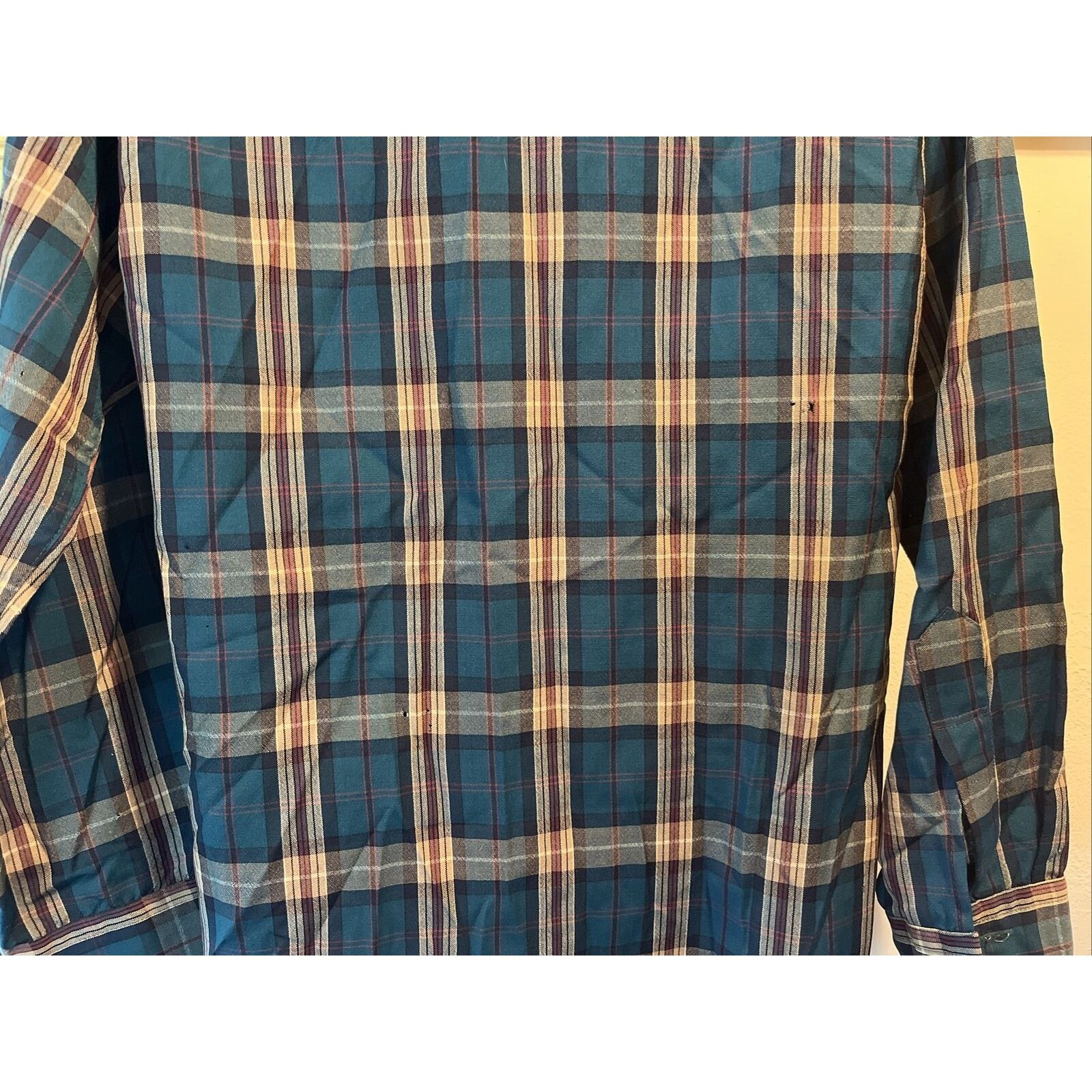 Pendleton Pendleton Vintage Men’s M Blue Plaid LS Button Up Wool Shirt Size US M / EU 48-50 / 2 - 14 Thumbnail