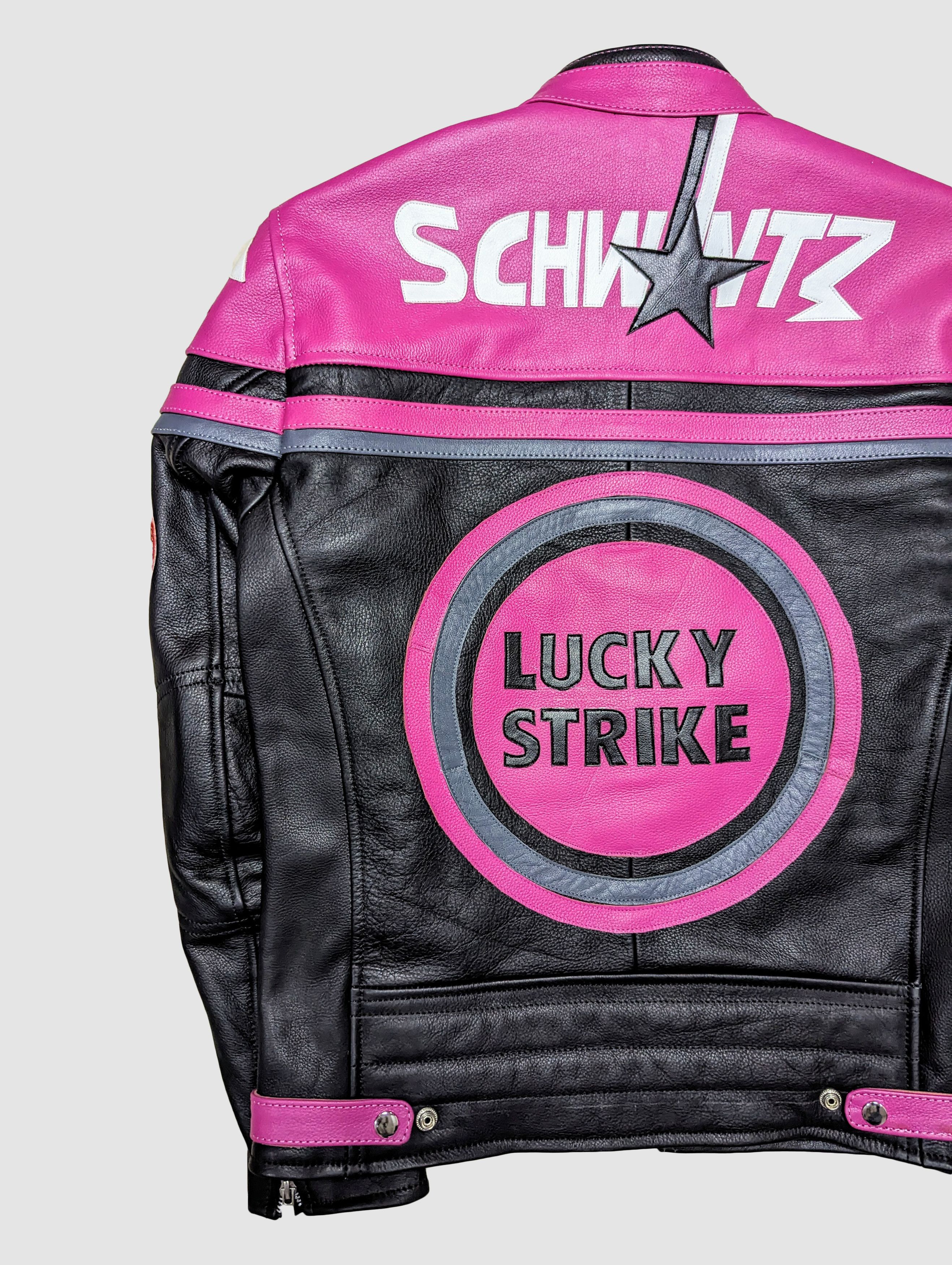 Other LUCKY STRIKE Rare Vintage PINK 90s Leather Jacket Size US XL / EU 56 / 4 - 10 Thumbnail