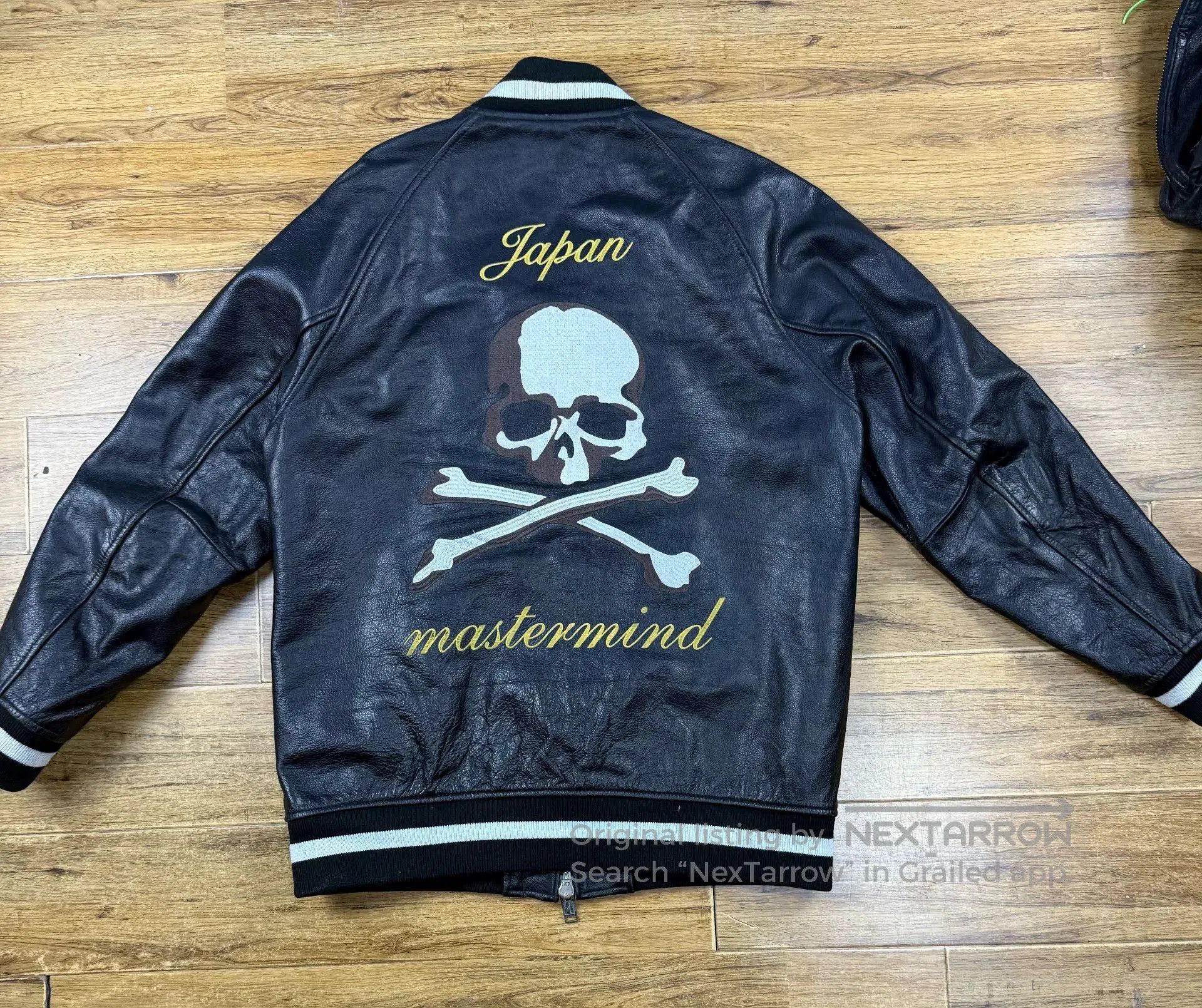Mastermind Japan Mastermind Japan Black Leather Baseball Jacket. Size US XL / EU 56 / 4 - 2 Thumbnail