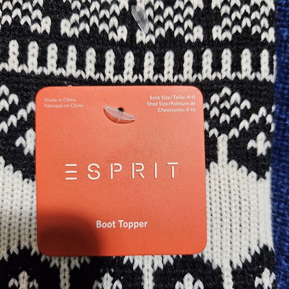 Esprit Esprit Black White Cream Knit Boot Toppers Size ONE SIZE - 2 Thumbnail