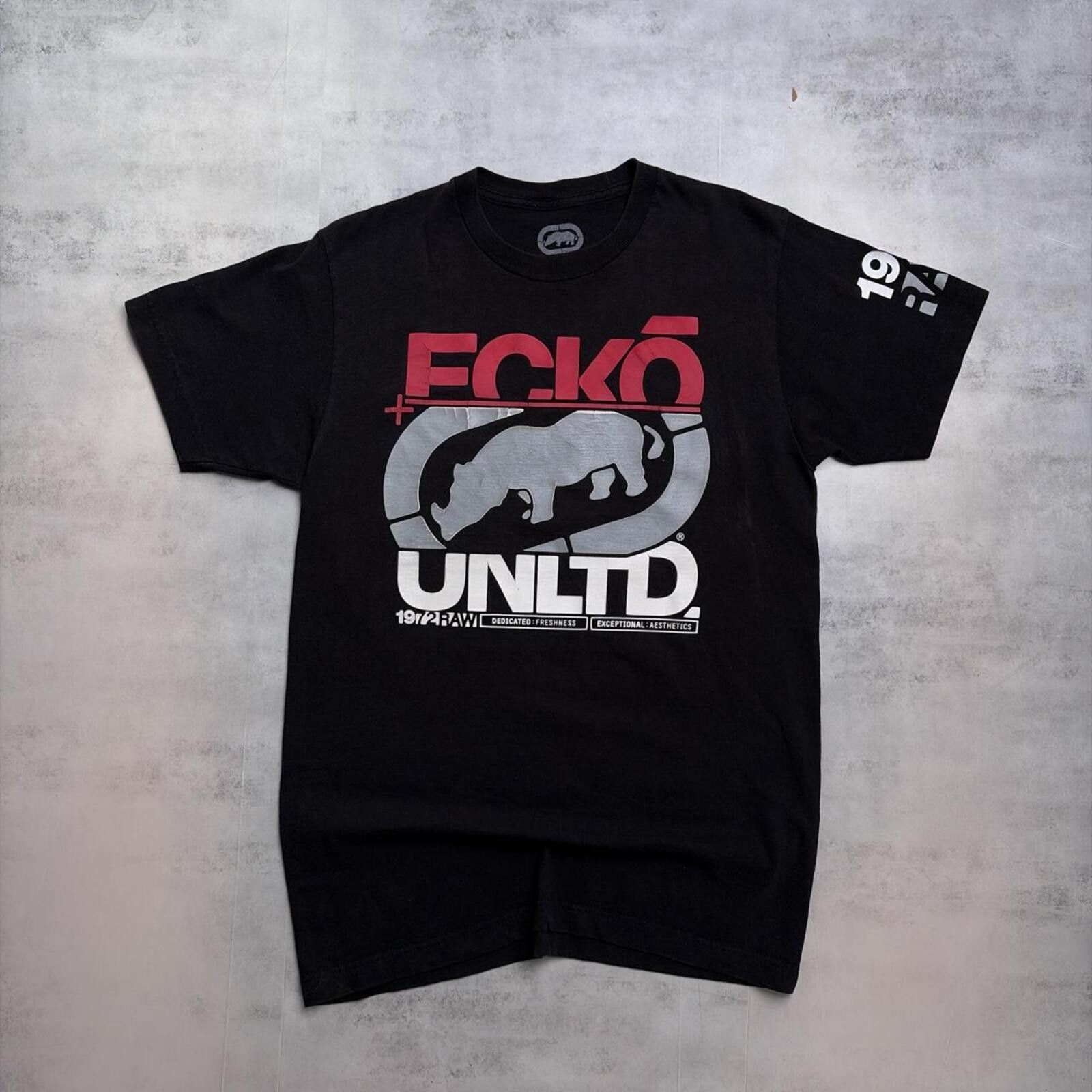 Ecko Unltd. Y2K Black Ecko Unltd Grunge Skater Graphic T-Shirt Size US M / EU 48-50 / 2 - 1 Thumbnail