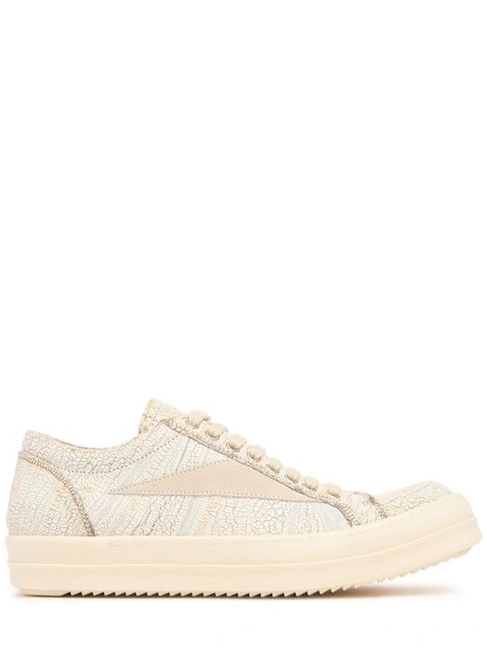 o1lsvrm0425 Megacrust Denim Low Sneakers in Milk/Milk