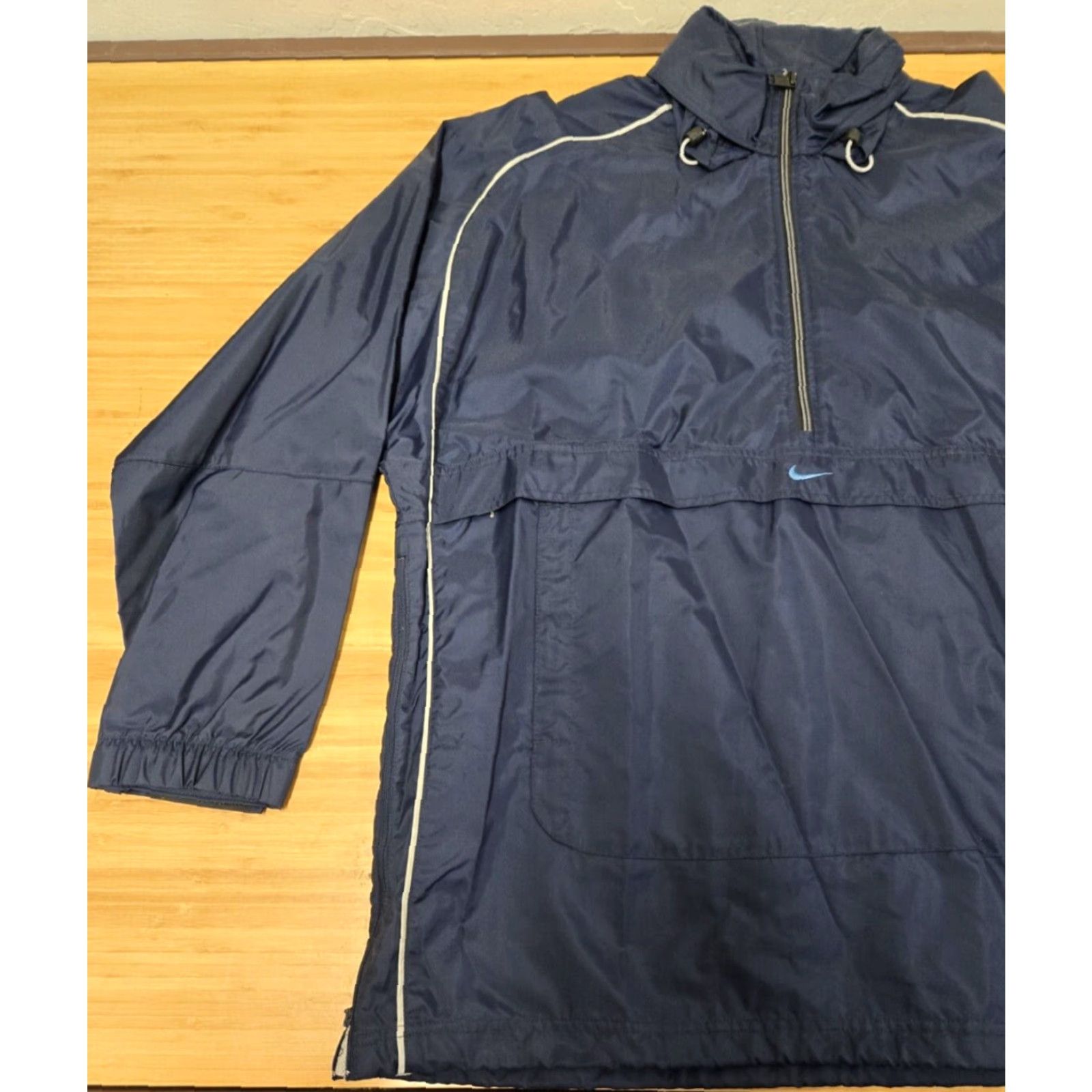 Nike VINTAGE Nike Jacket Windbreaker 1/4 Zip Pullover Large Blue Nike Air 90s Mens Size US L / EU 52-54 / 3 - 3 Thumbnail