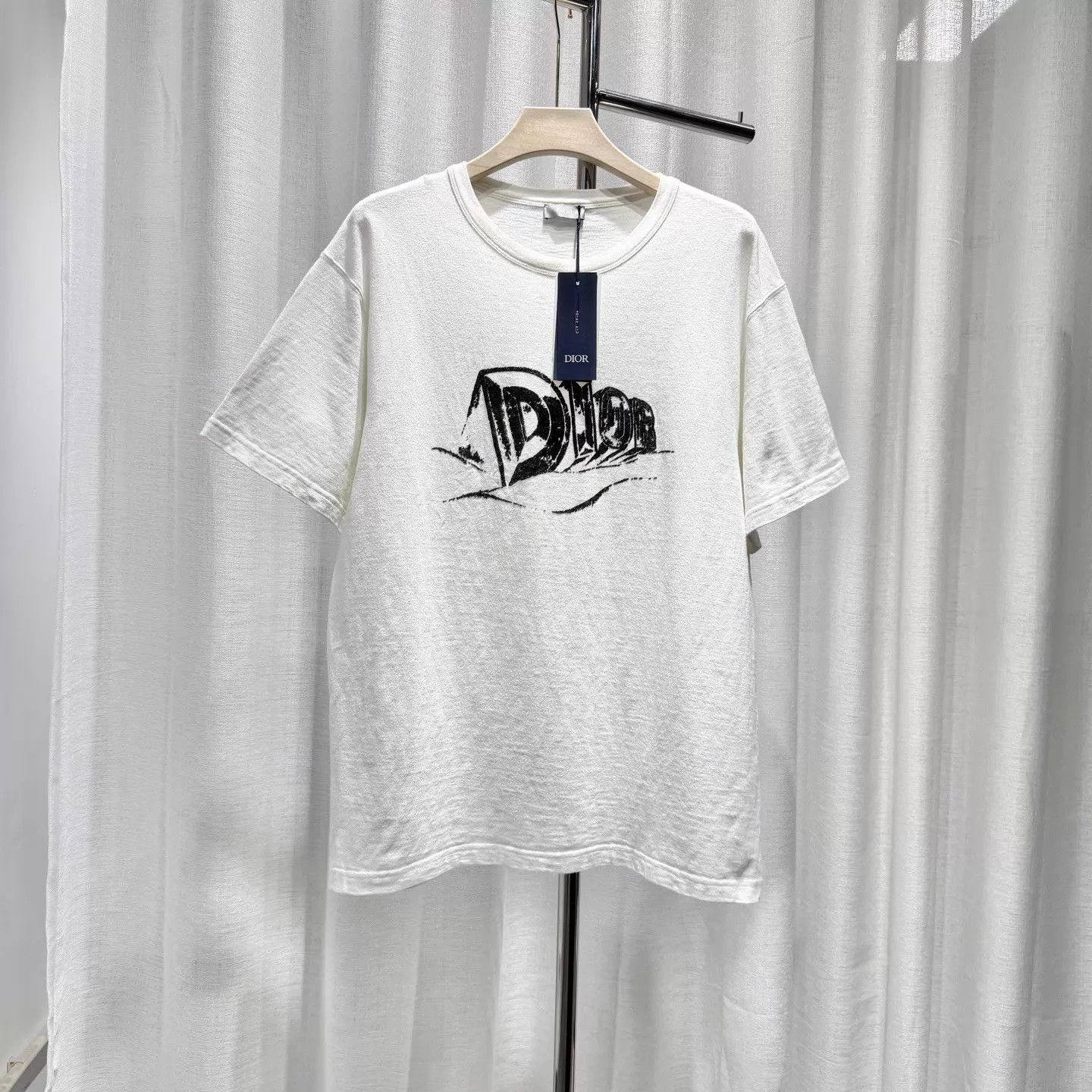 Dior DIOR short sleeve tee 3XL off-white flocked graffiti 99 New Size US XXL / EU 58 / 5 - 1 Thumbnail
