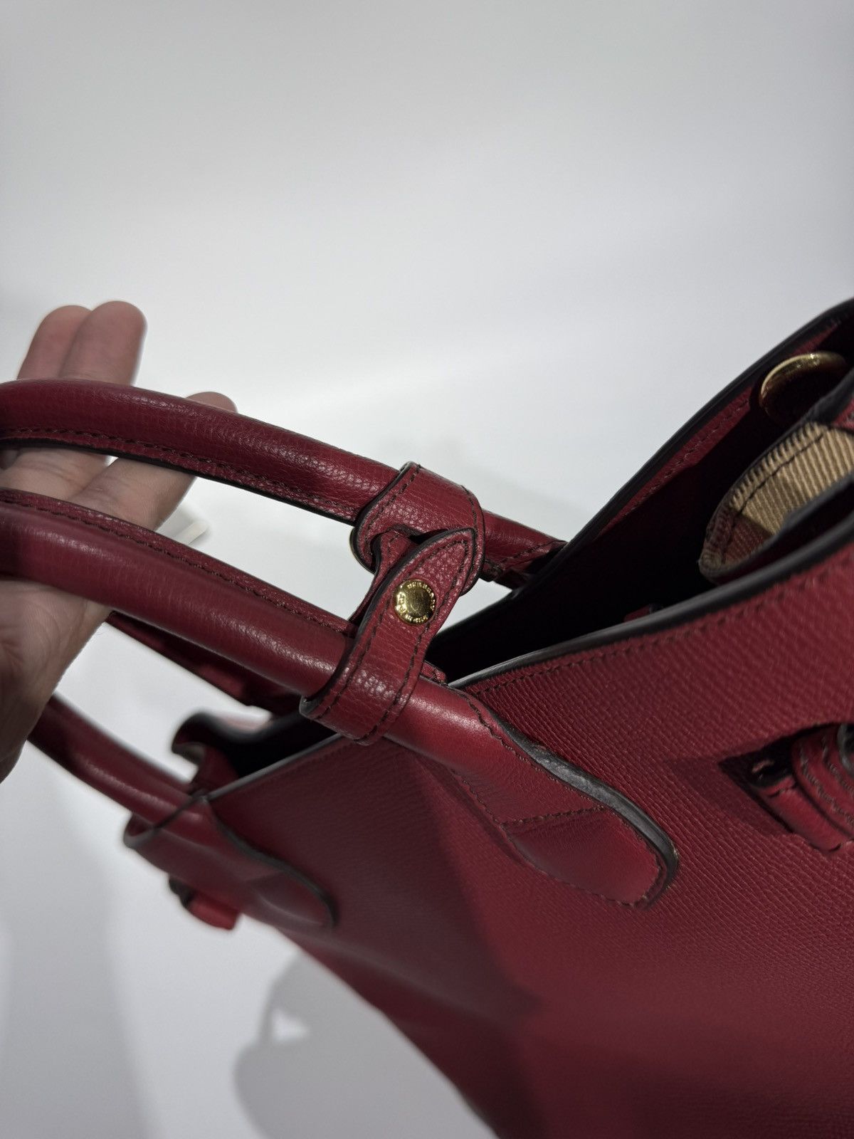 Burberry Burberry House Check Derby Leather Medium Banner Bag Size ONE SIZE - 8 Thumbnail