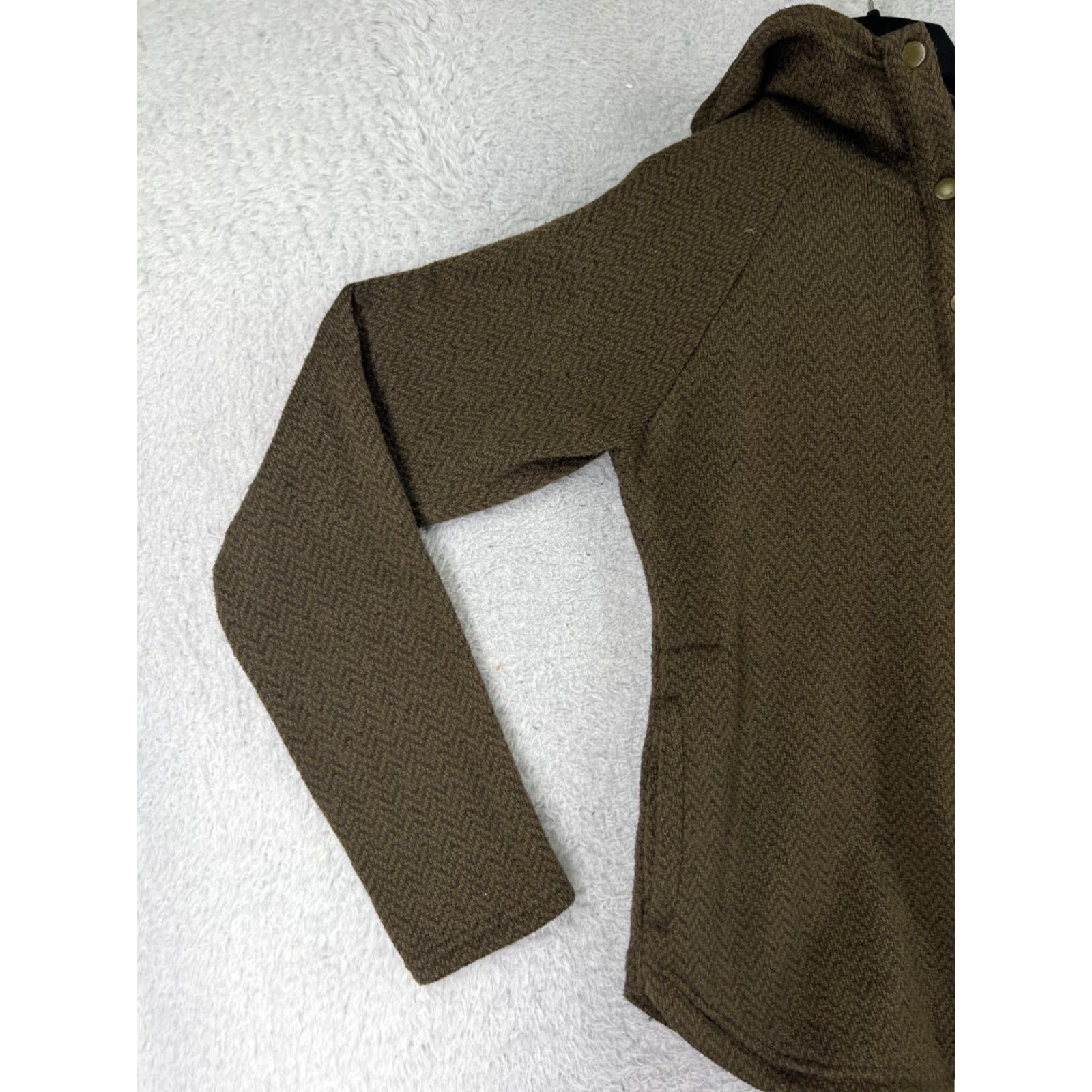 Vintage Columbia Sweater Womens Medium Brown Knit Polyester Shell Fleece Lined Hoodie Size M / US 6-8 / IT 42-44 - 6 Thumbnail