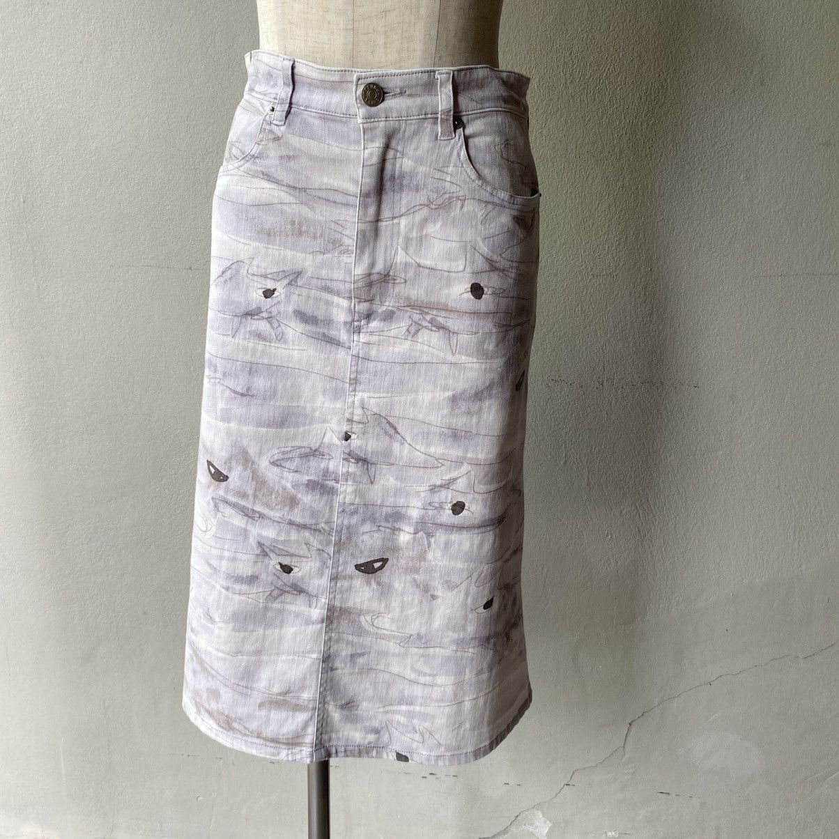 Tsumori Chisato TSUMORI CHISATO Shark Print Denim Skirt Size 28" / US 6 / IT 42 - 18 Thumbnail