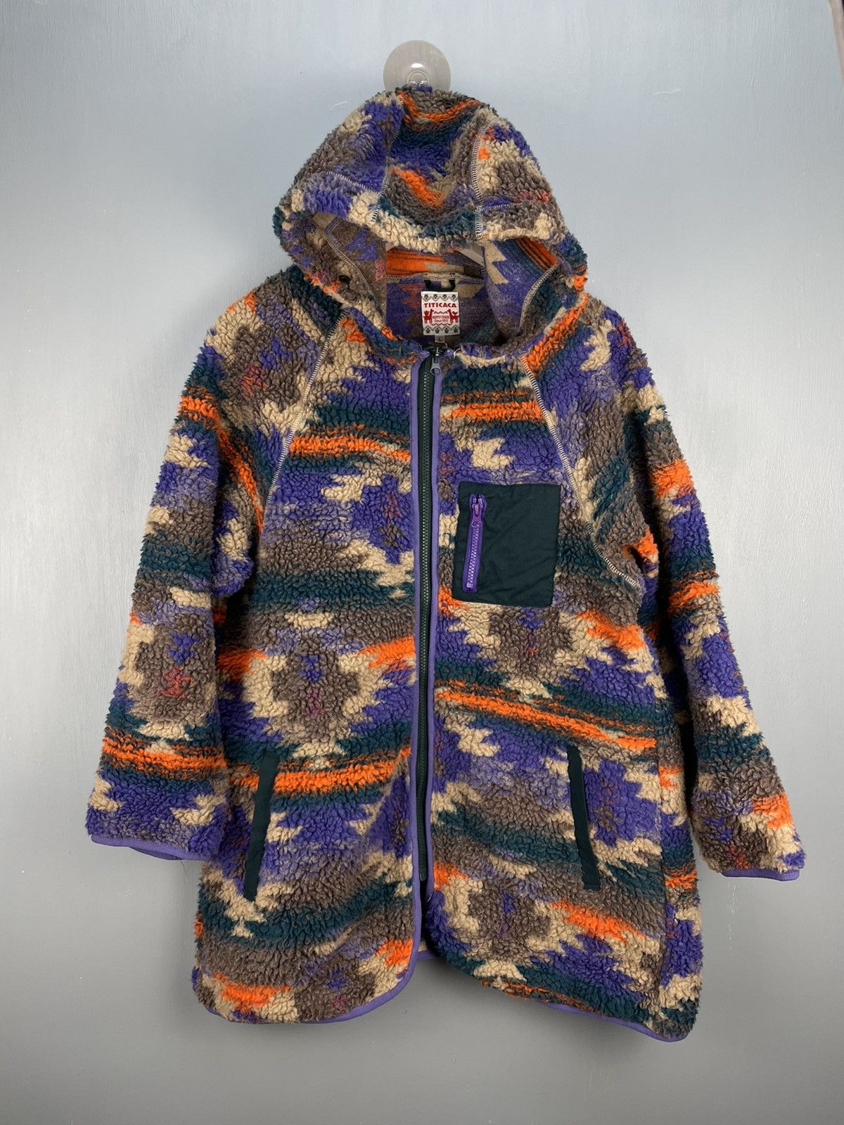 Japanese Brand Titicaca fleece navajo design zip up jacket Size US L / EU 52-54 / 3 - 1 Thumbnail