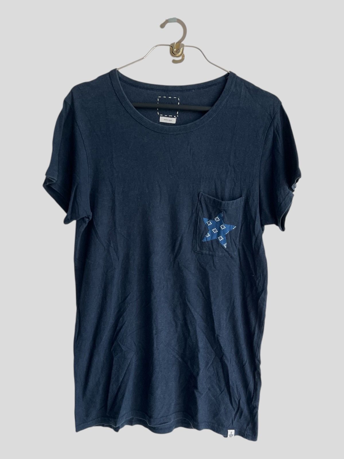 Visvim Prototype Visvim FIL Indigo Dyed Star Pocket Crewneck Shirt Size US M / EU 48-50 / 2 - 1 Thumbnail