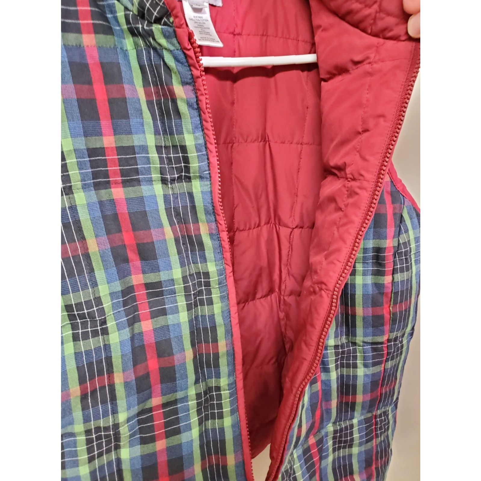Pendleton VINTAGE Pendleton Quilted Vest Full Zip Down Insulated Lined Women Large Red Green Plaid Vest Size L / US 10 / IT 46 - 3 Thumbnail