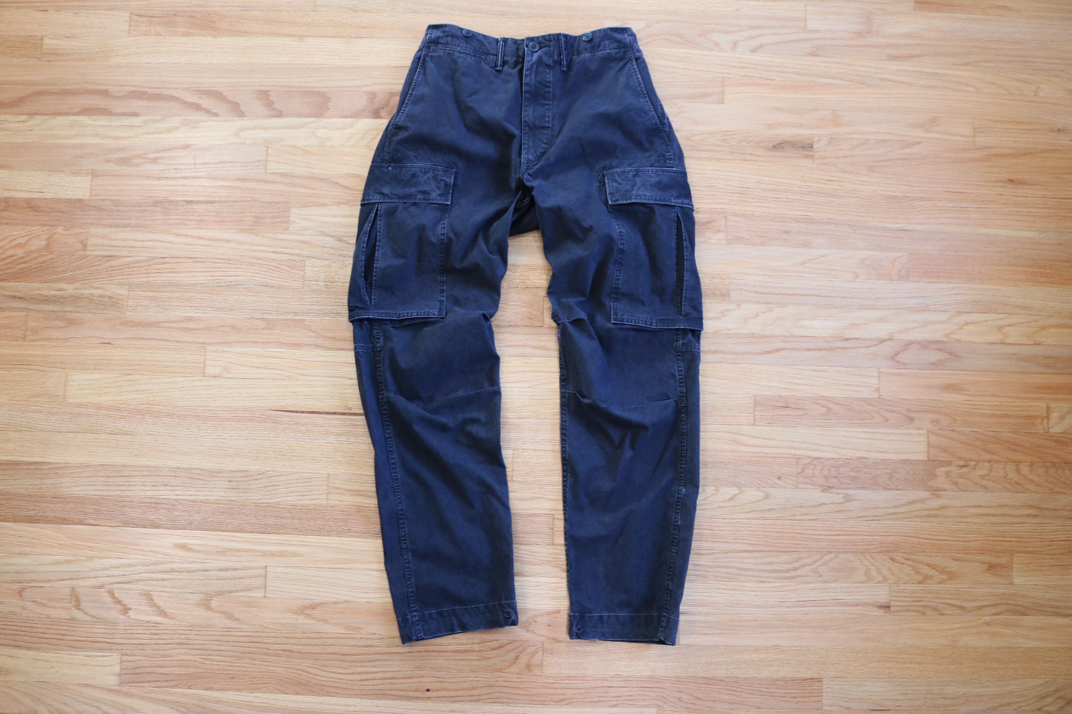 RRL Ralph Lauren Double RL Surplus Canvas Cargo Pant in Washed Black |  Grailed