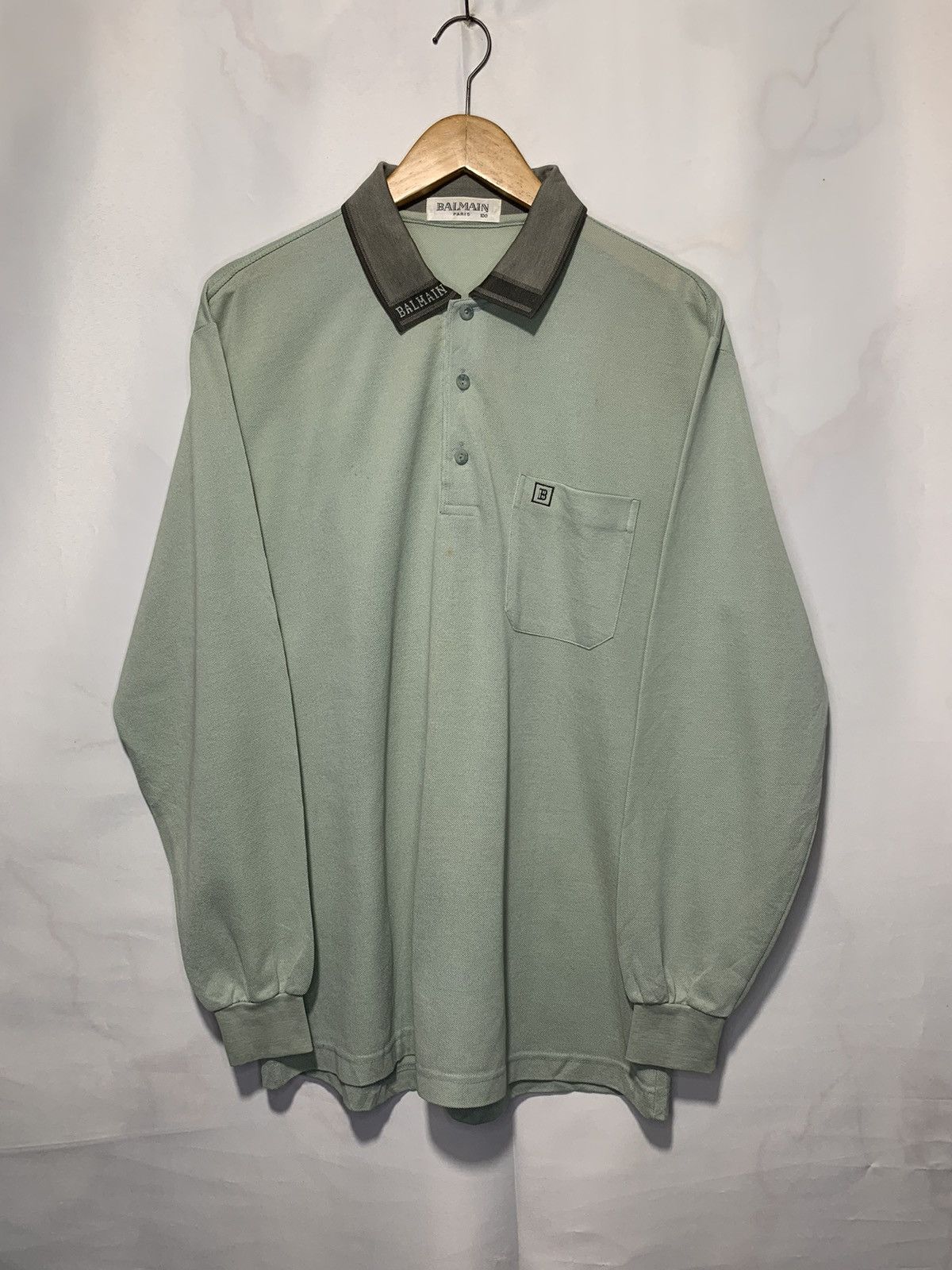 Balmain 2000s Balmain Paris spell out polo shirt rugby Size US L / EU 52-54 / 3 - 1 Thumbnail