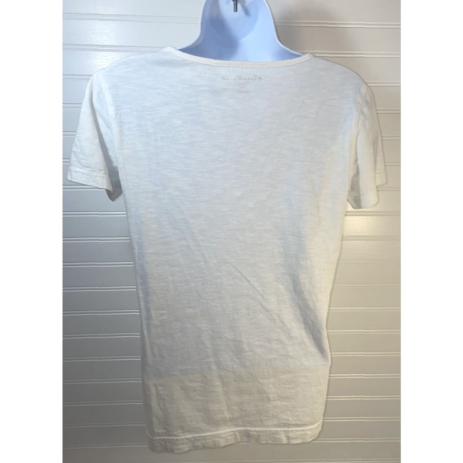 Eddie Bauer Eddie Bauer Blouse Shirt Women XS White Short Sleeve Lace V Neck Solid Pattern Regular Fit Size XS / US 0-2 / IT 36-38 - 4 Thumbnail