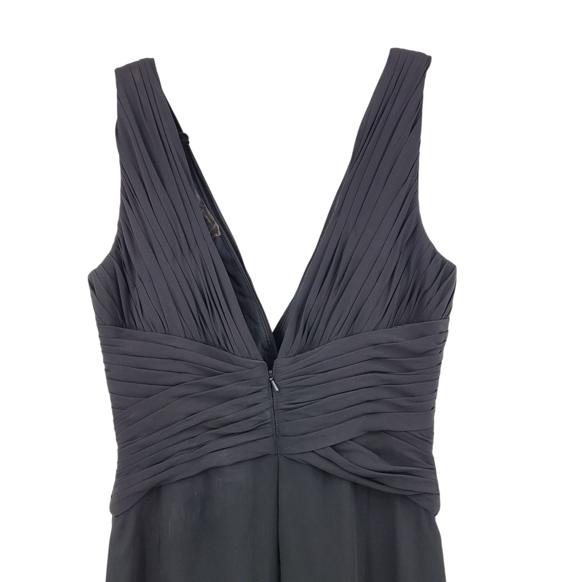 Vintage Vtg Black Pintuck Pleat V-Neck Sleeveless Formal Gown Sz 10 Size L / US 10 / IT 46 - 9 Thumbnail