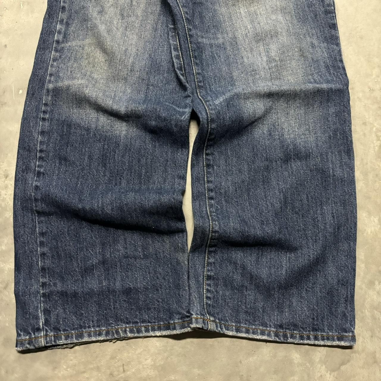 Japanese Brand × Vintage Crazy Vintage Y2K/2000s Baggy Grunge Dark Wash Skater Denim Jeans! Size US 38 / EU 54 - 6 Thumbnail