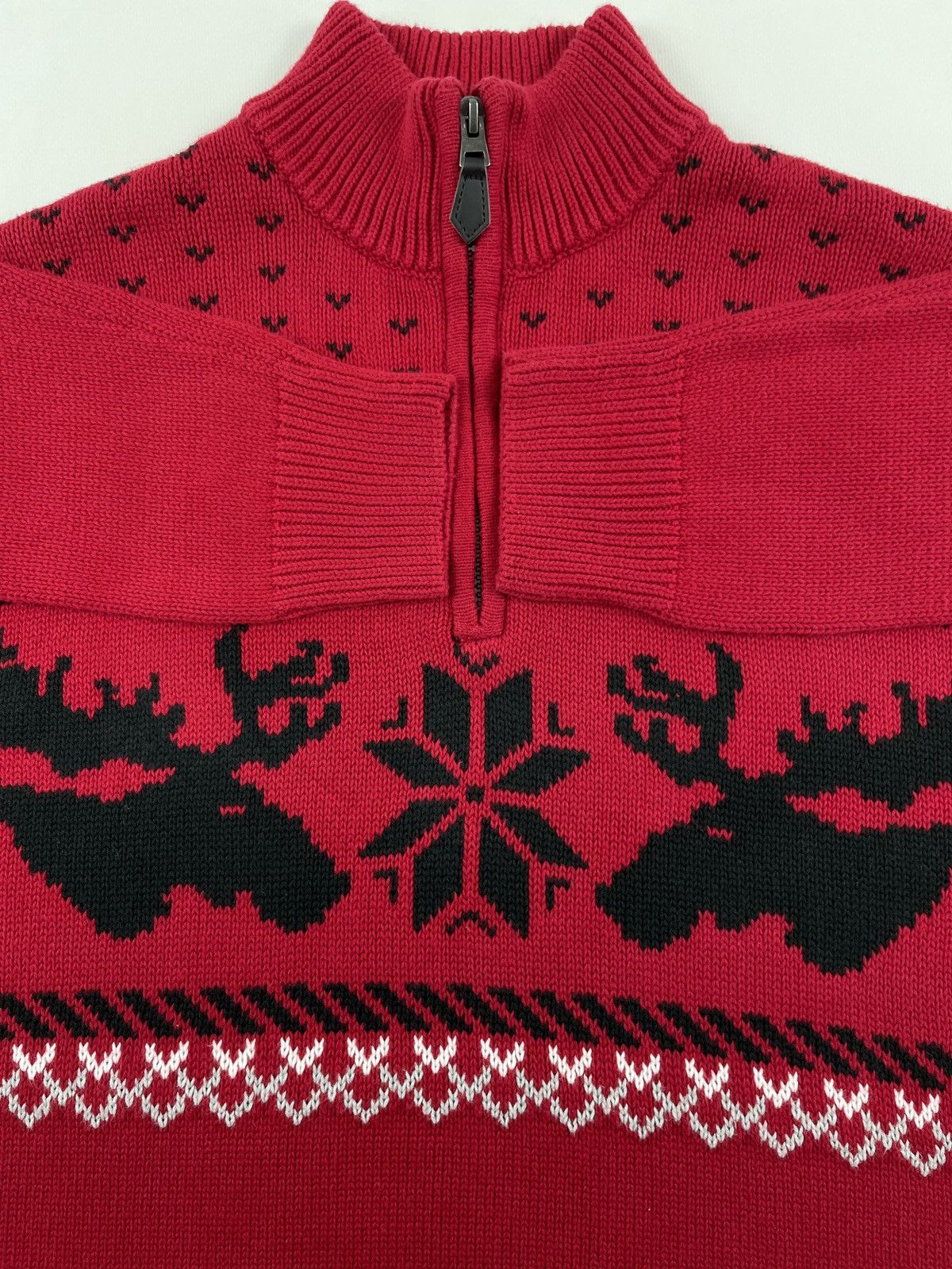 Denim & Supply Ralph Lauren × Polo Ralph Lauren × Ralph Lauren Vintage Moose Deer 1/4 Zip Mock Neck Jumper Pullover Sweater Size US M / EU 48-50 / 2 - 12 Thumbnail