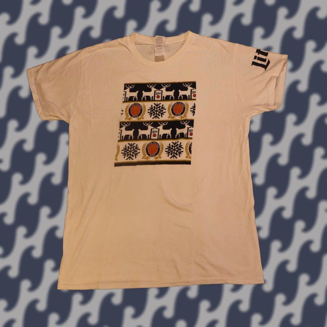 Gildan Miller Lite Ugly Sweater Shirt Medium Gildan White Polo Mens Size US M / EU 48-50 / 2 - 1 Thumbnail