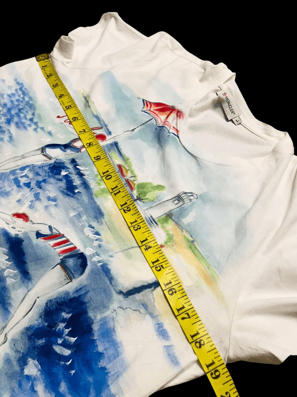 Moncler Moncler Beach Print T-Shirt Size L / US 10 / IT 46 - 6 Thumbnail