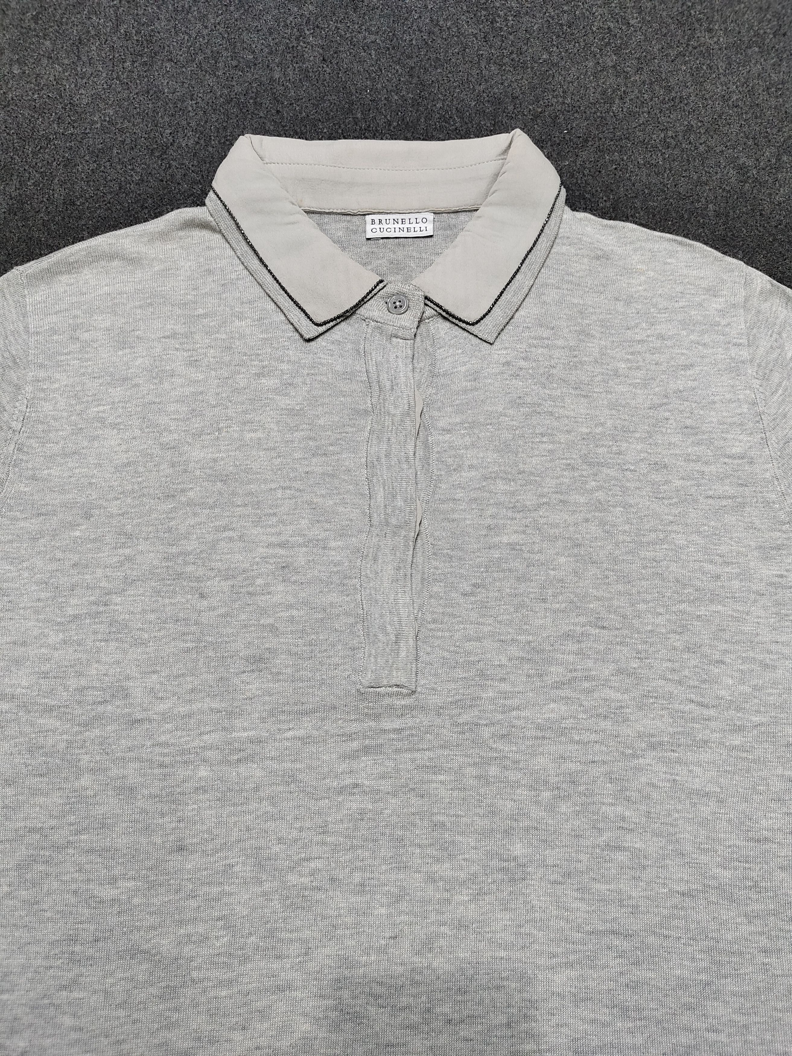 Brunello Cucinelli Brunello Cucinelli- Minimal Double Collar Polos Size S / US 4 / IT 40 - 3 Thumbnail