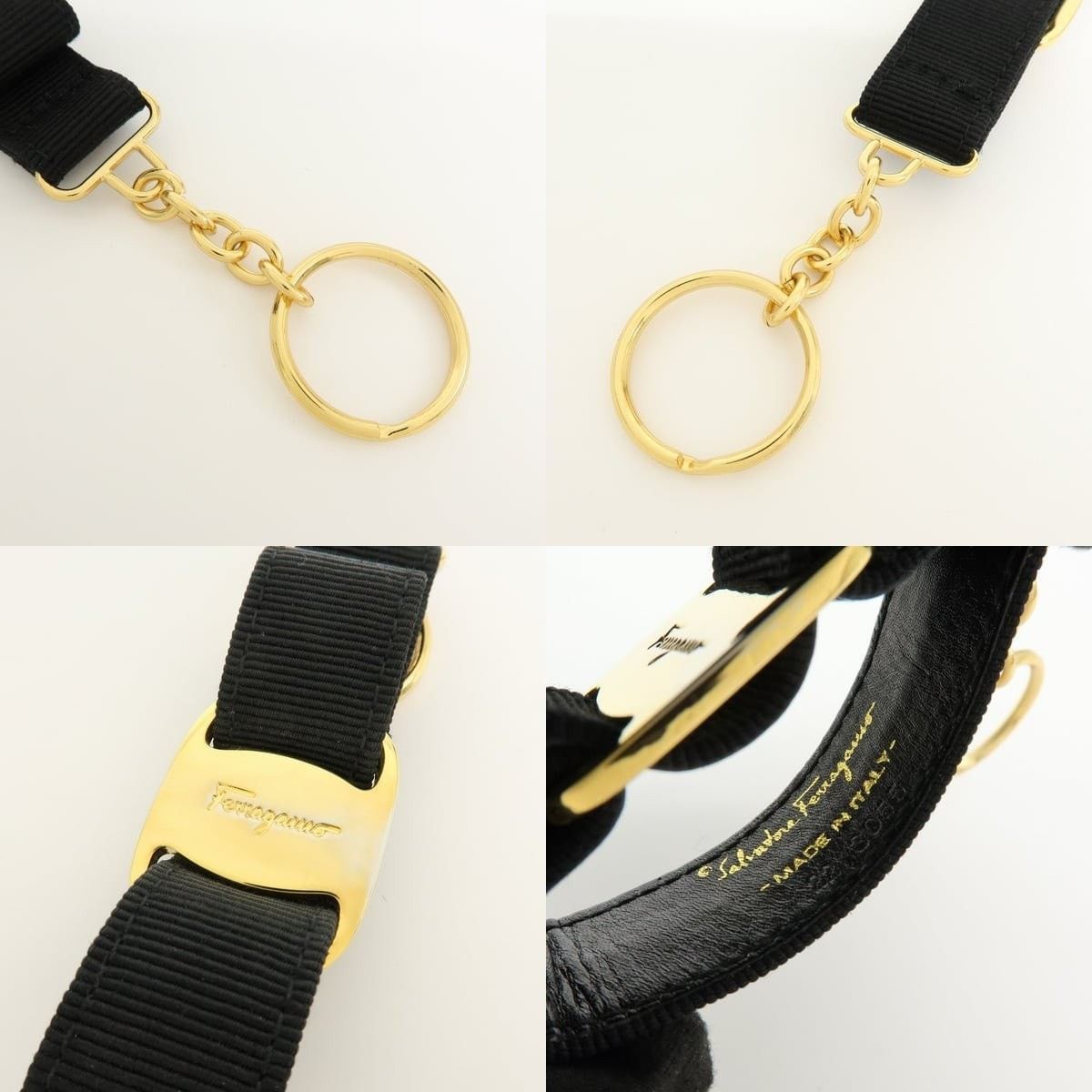 Salvatore Ferragamo Ferragamo Vara Ribbon Nylon Keychain Black Size ONE SIZE - 4 Thumbnail