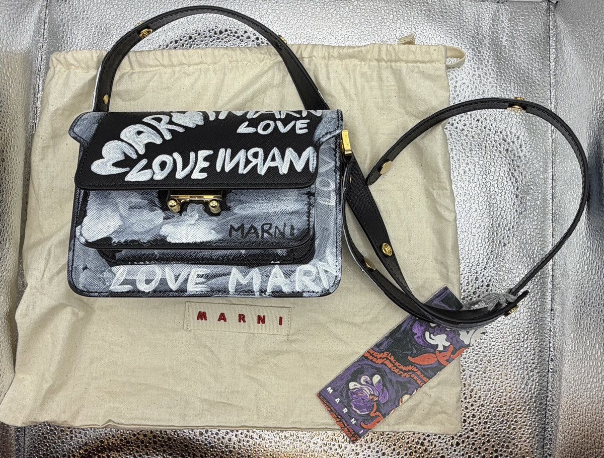 Marni Marni Love Graffiti Saffiano Leather Trunk Shoulder Bag Size ONE SIZE - 1 Thumbnail
