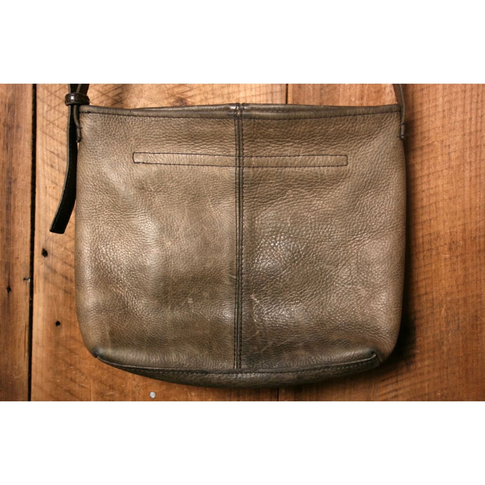 Vintage Duluth Trading Co. Leather Saddle Crossbody Bag Purse Stone Brown Lifetime Crossbody Handbag Women Leather Exterior Zip Closure Size ONE SIZE - 3 Thumbnail