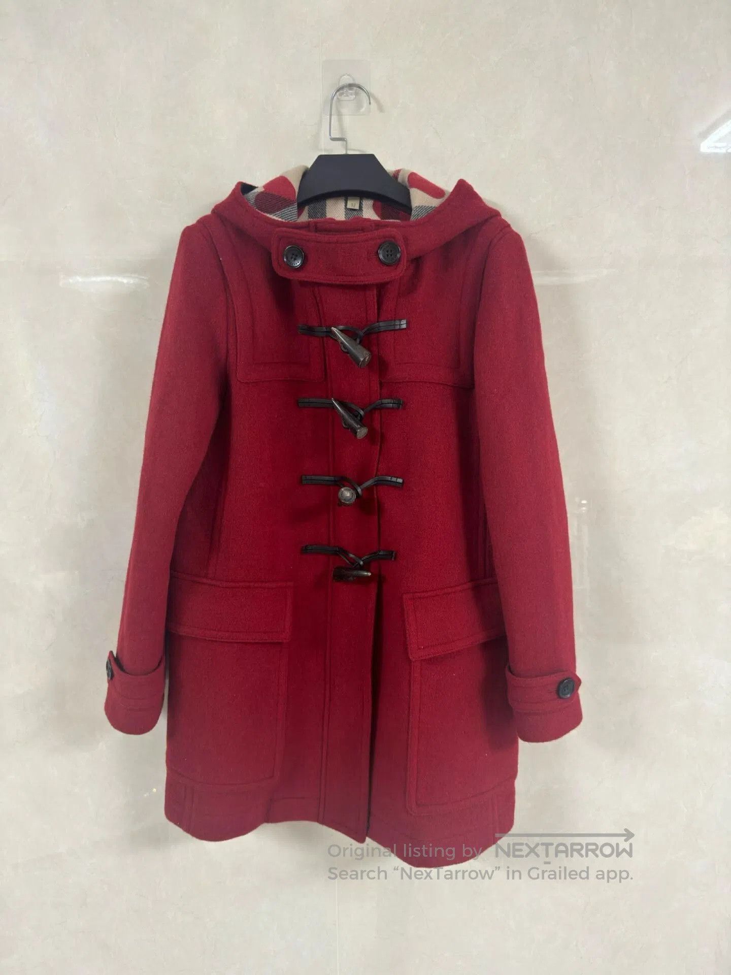 Burberry Burberry Red Toggle Hooded Coat. Size M / US 6-8 / IT 42-44 - 1 Thumbnail