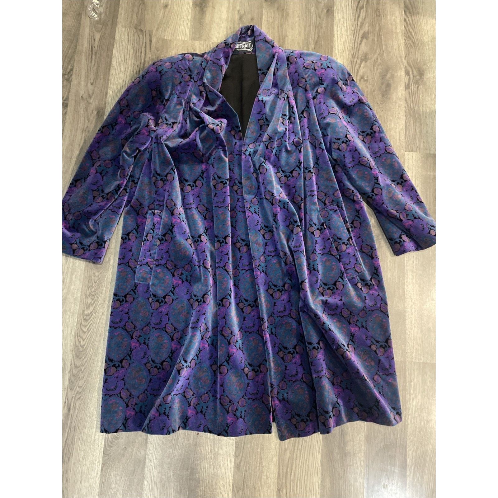 Other Portrait JL DeBall Velvet Opera Coat Purple Paisley Vintage Size XS / US 0-2 / IT 36-38 - 1 Thumbnail