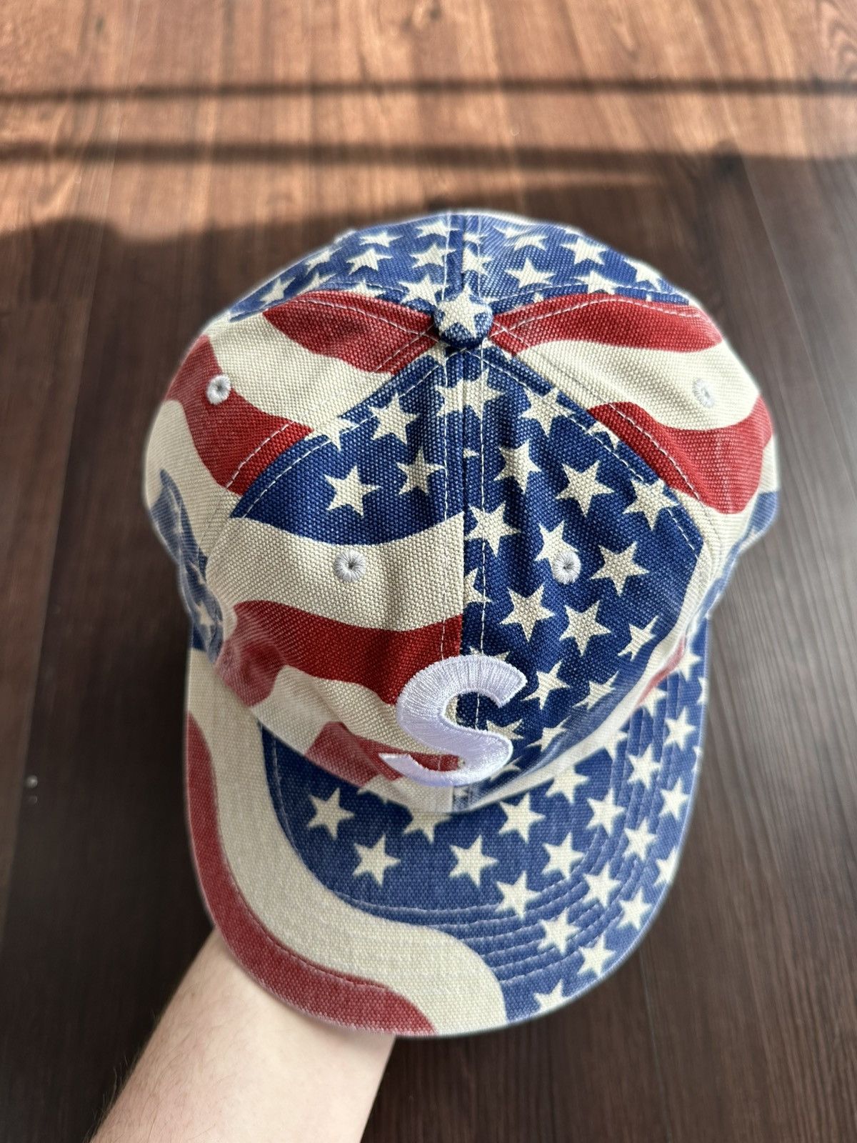 Supreme Supreme Pigment Coated S Logo American Flag 6 Panel Hat Size ONE SIZE - 5 Thumbnail