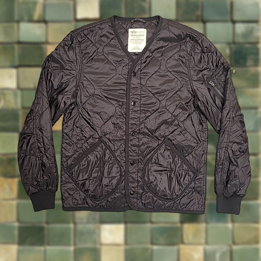 Alpha Industries Alpha Industries Jacket Mens M Black Quilted ALS Liner Military Style Bomber Size US M / EU 48-50 / 2 - 1 Thumbnail