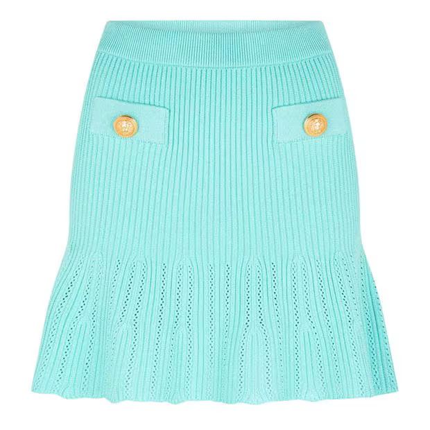 Balmain o1g2r1mq0924 Mini Skirts in Mint Green Size 26" / US 2 / IT 38 - 1 Thumbnail
