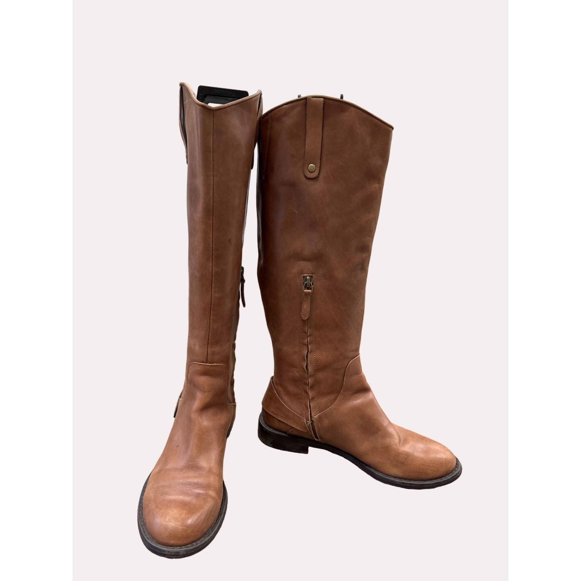 Vintage Halogen Ken Brown women’s brown leather knee boots equestria Size US 5.5 / IT 35.5 - 2 Thumbnail