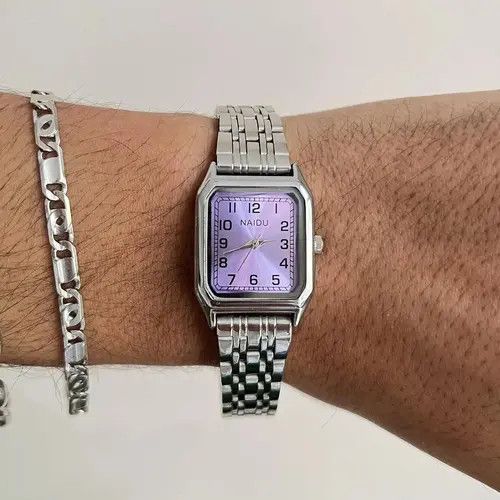 VIBE 2000s vintage style rectangle stainless steel quartz watch Size ONE SIZE - 5 Thumbnail