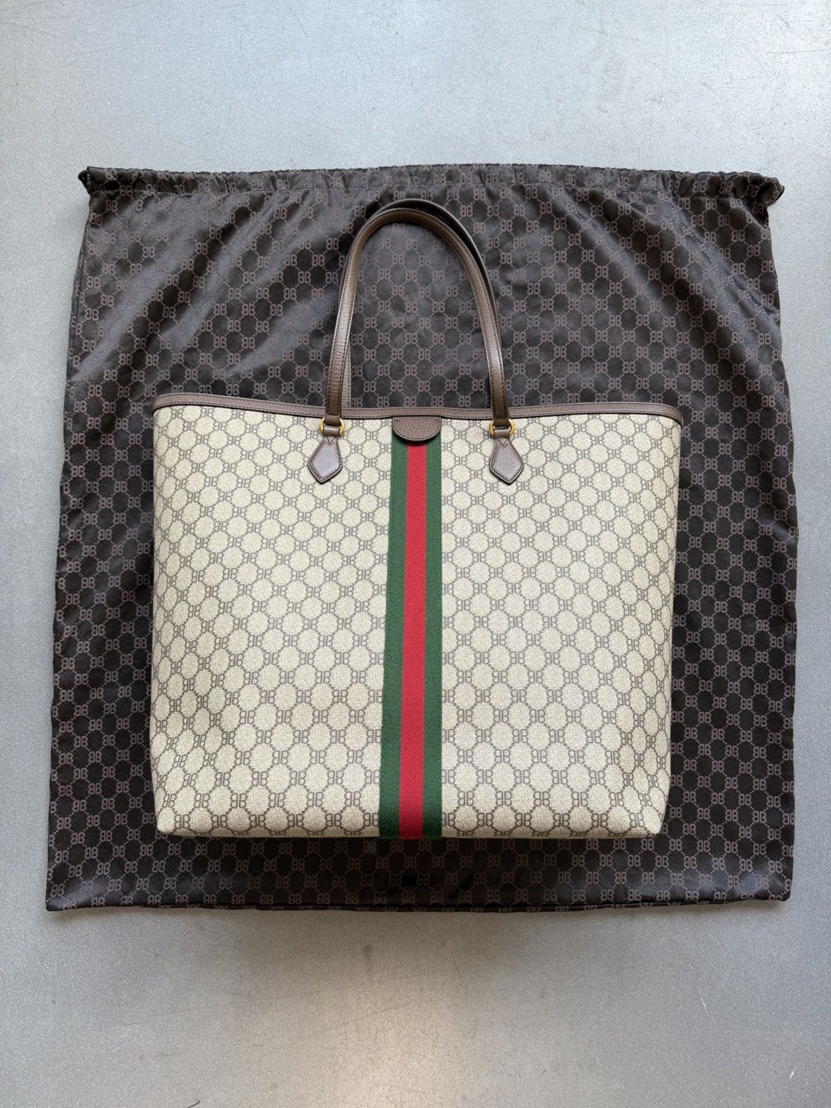 Balenciaga × Gucci Gucci Balenciaga The Hacker Project Graffiti Large Tote Bag Size ONE SIZE - 2 Thumbnail