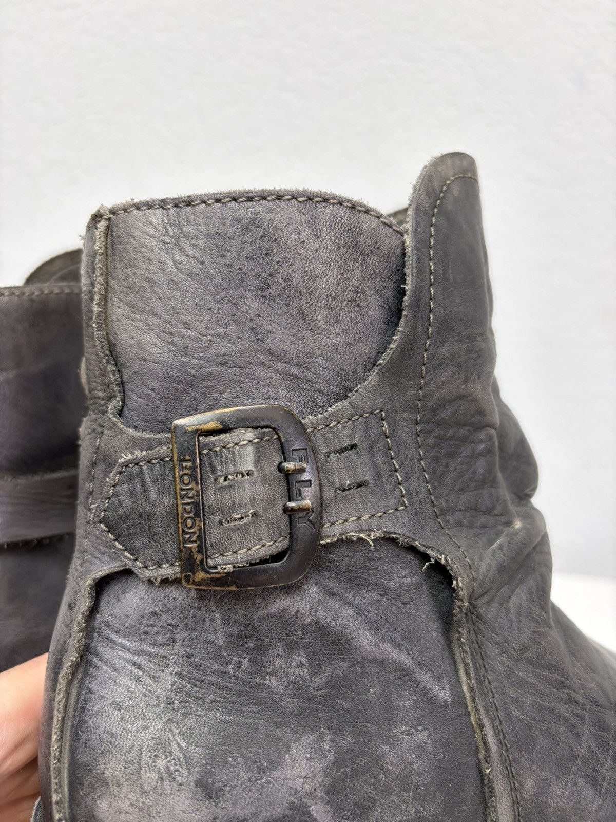 If Six Was Nine Vintage Y2K Guidi CCP Style Distressed Leather Biker Boots Size US 8 / EU 41 - 15 Thumbnail