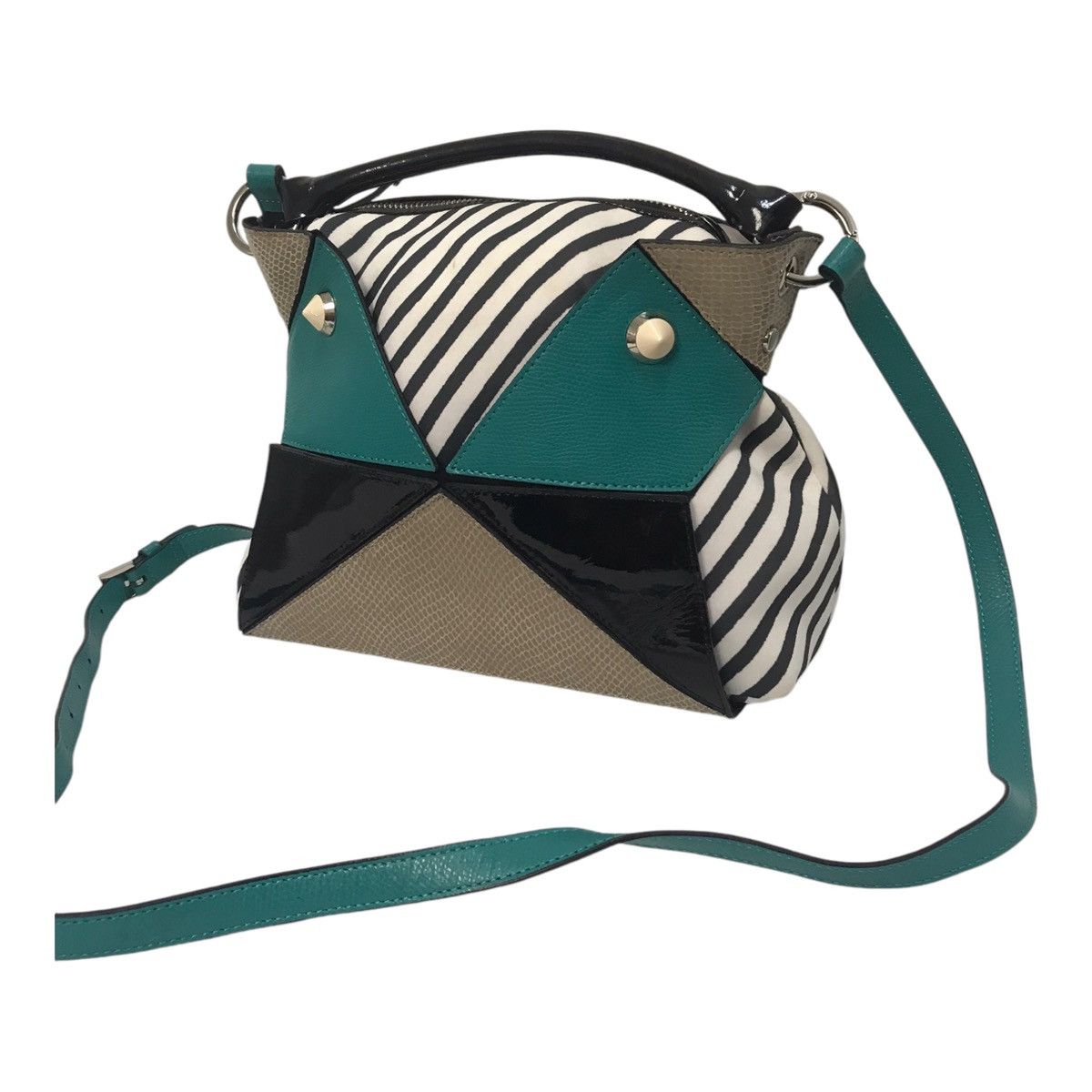 Hiroko Koshino Homme × Japanese Brand Hiroko Koshino Patchwork Multicolour SlingBag/tote Bag Size ONE SIZE - 3 Thumbnail