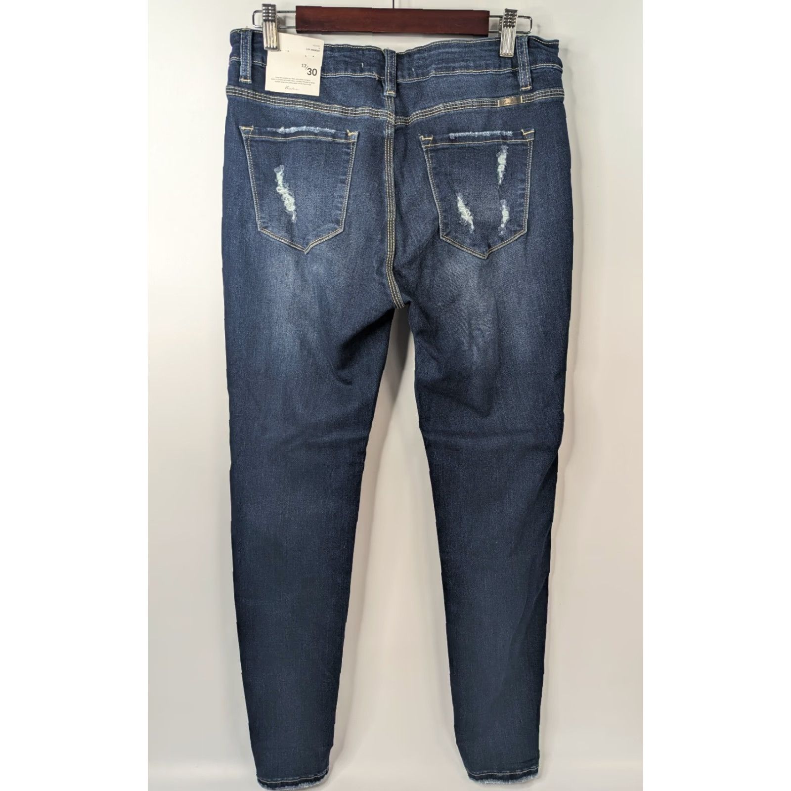 Vintage NWT KanCan Jeans High Rise Skinny Size 13/30 Distressed Button Fly Women Juniors Blue KC6192D Size 34" / US 12 / IT 48 - 5 Thumbnail