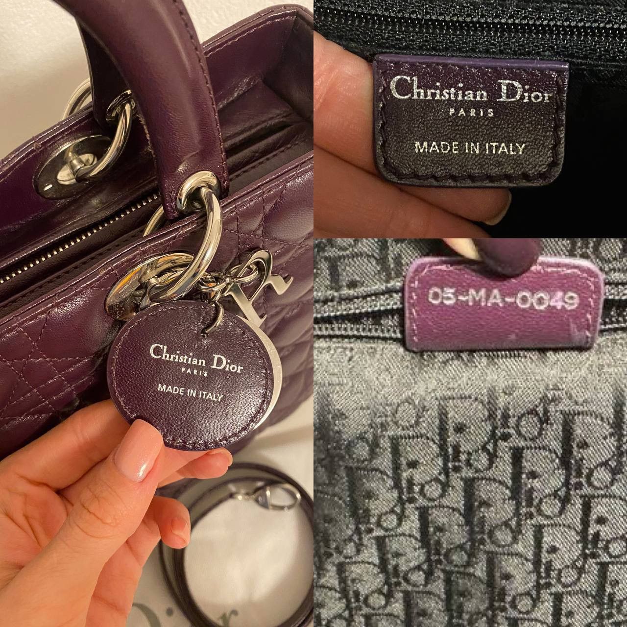 Dior Christian Dior Lady Dior Tasche large bag schwarz lila Mediu Size ONE SIZE - 9 Thumbnail