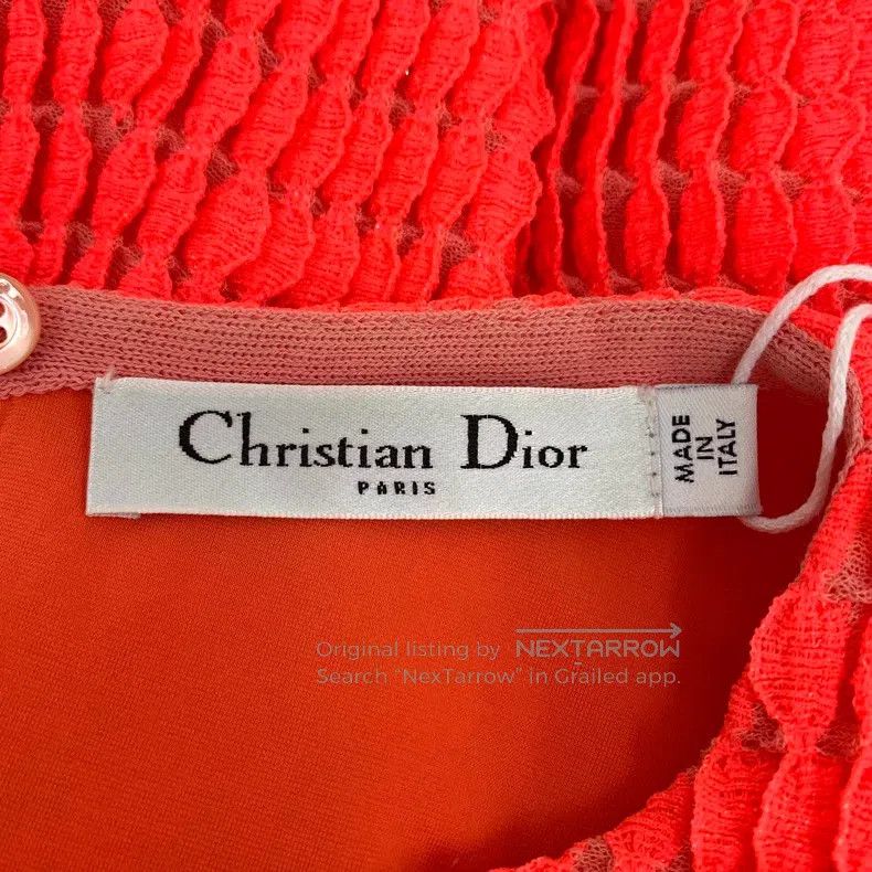 Dior Dior Orange hollow embroidery round neck sleeveless dress Size XS / US 0-2 / IT 36-38 - 6 Thumbnail