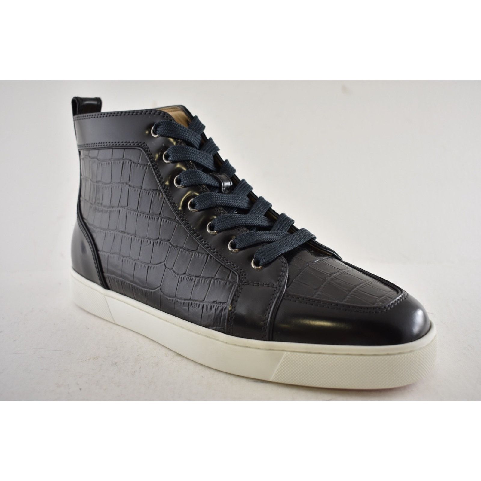 Christian Louboutin Mens Rantus Flat Ardesia Black Croc High Top Sneaker 44 11 Size US 11 / EU 44 - 6 Thumbnail