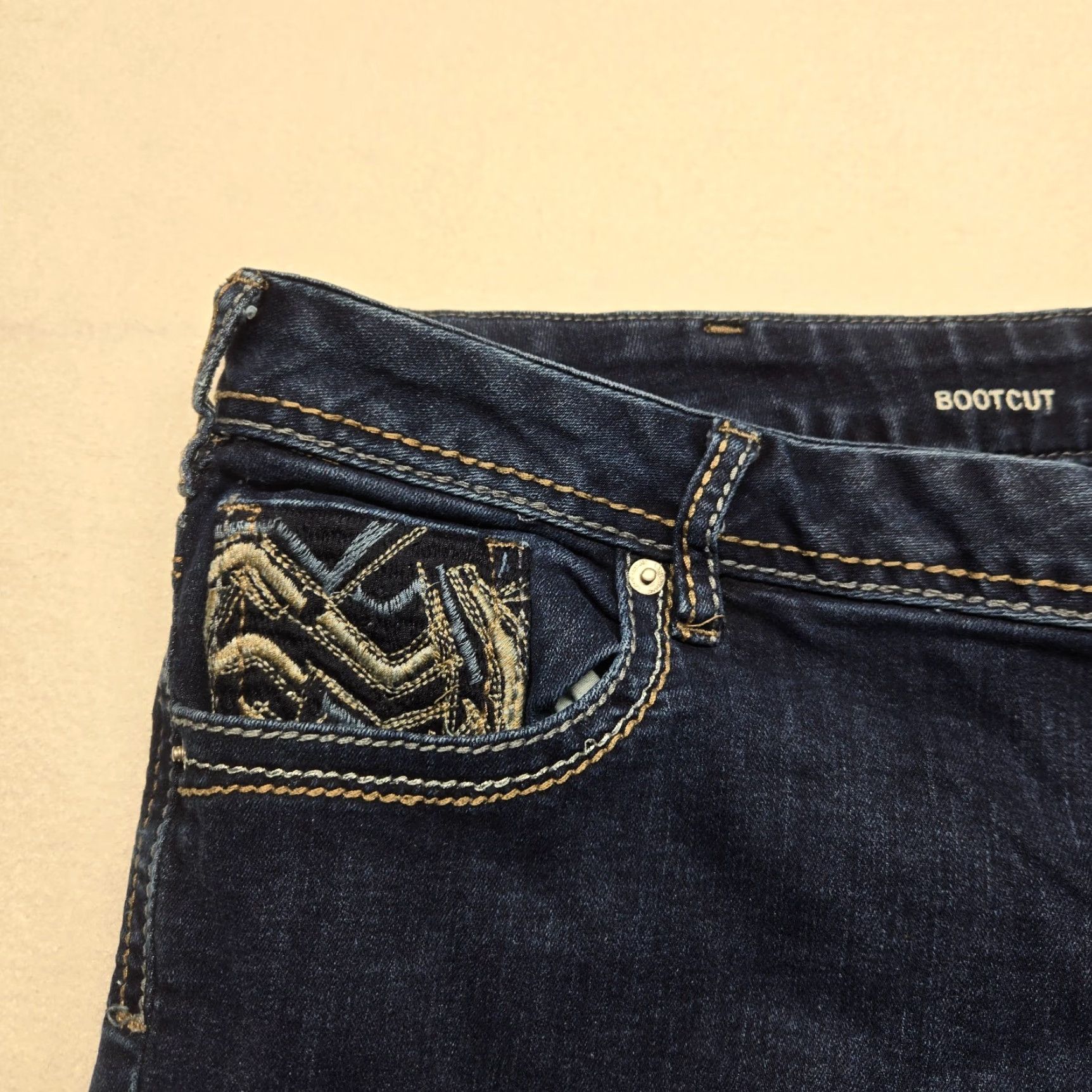 Vintage Lane Bryant Jeans Women Size 24P Blue Slim Boot Straight Genius Fit 5 Pockets Size 42" / US 20 - 3 Thumbnail