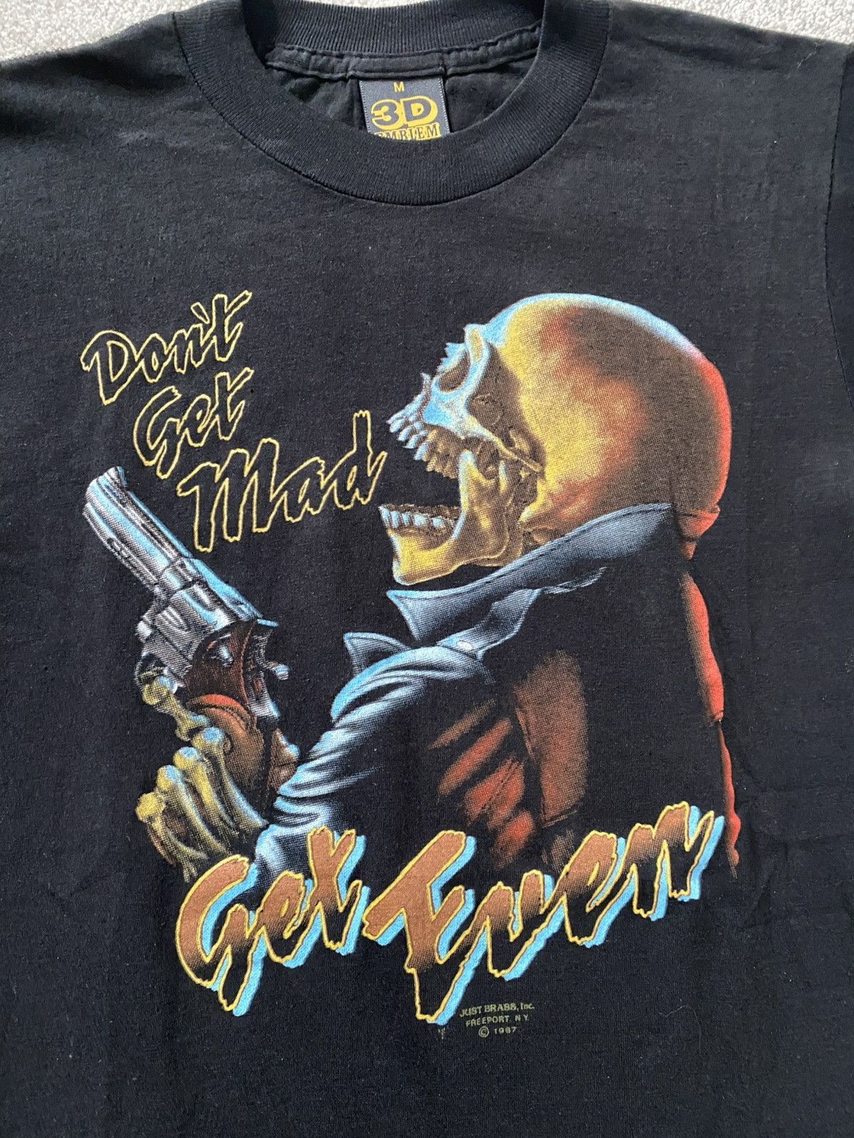 Vintage 3D Emblem Just Brass vintage tshirt don’t get mad get even Size US M / EU 48-50 / 2 - 3 Thumbnail