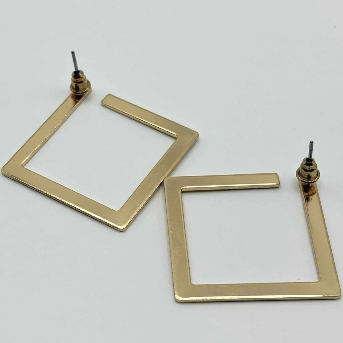 Other Gold Square Earrings Size ONE SIZE - 4 Thumbnail
