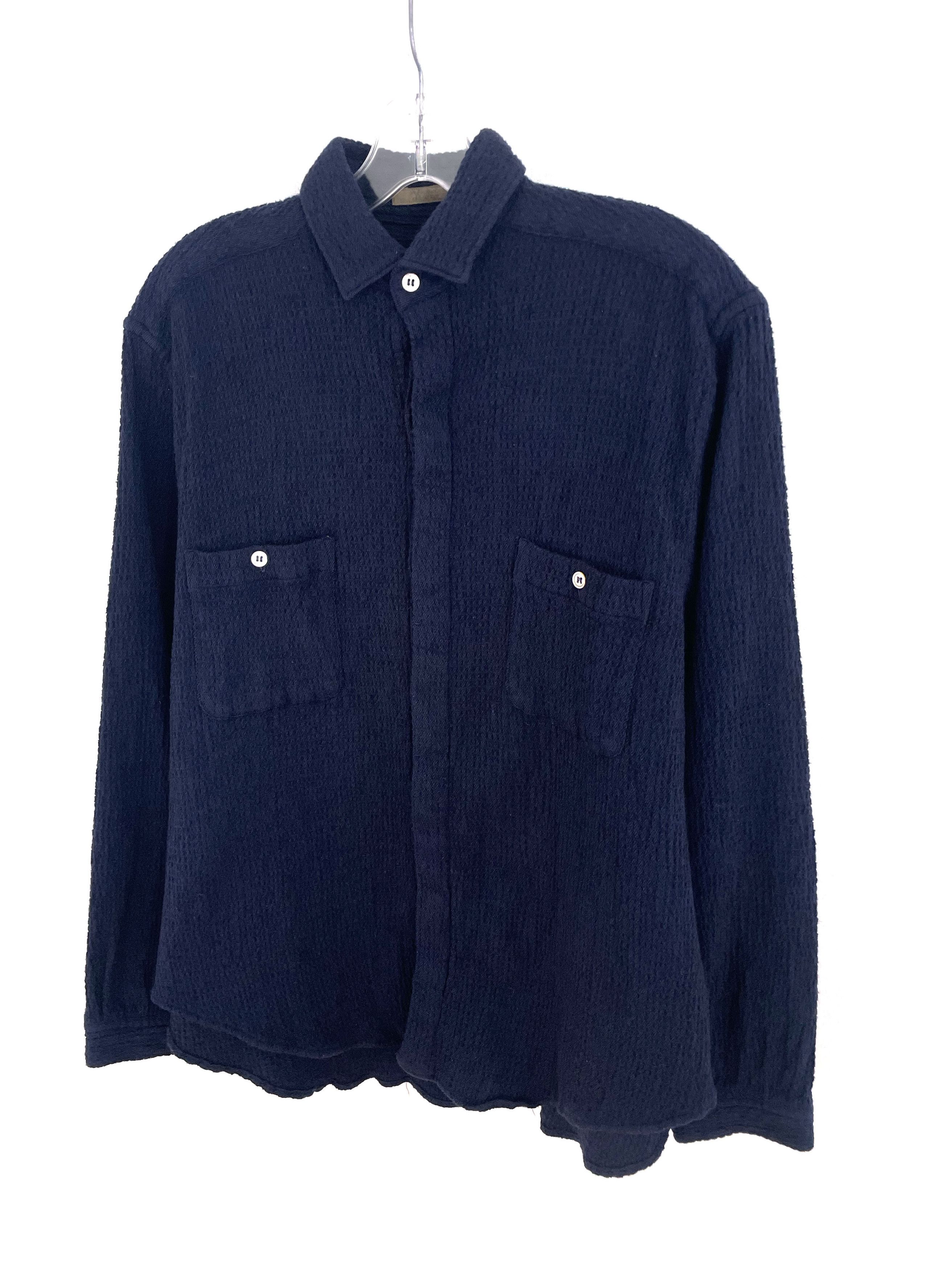 Yohji Yamamoto 80's Textured Weave Shirt Size US M / EU 48-50 / 2 - 2 Thumbnail