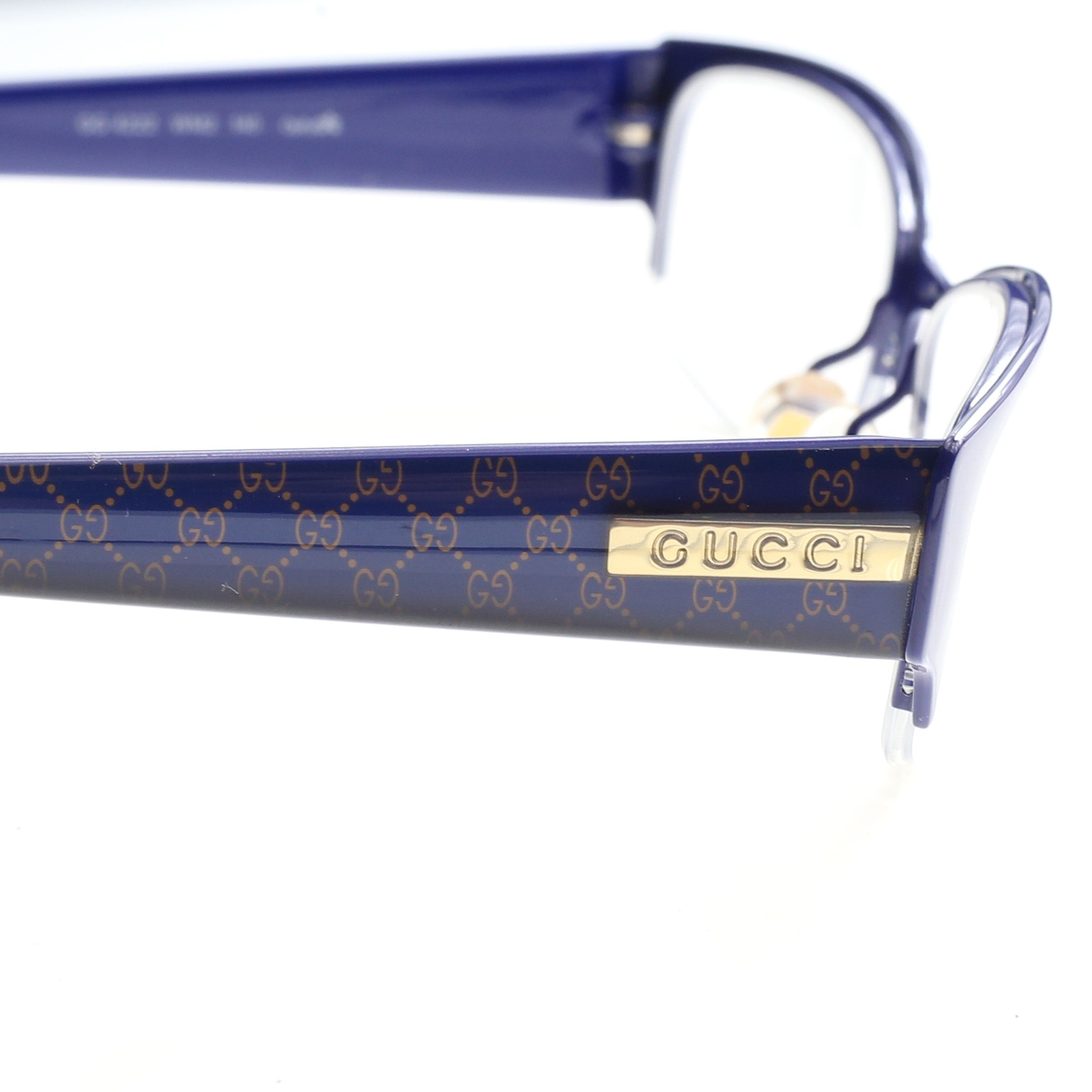 Gucci Gucci '00s Blue Monogram Half Rim Glasses Size ONE SIZE - 2 Thumbnail