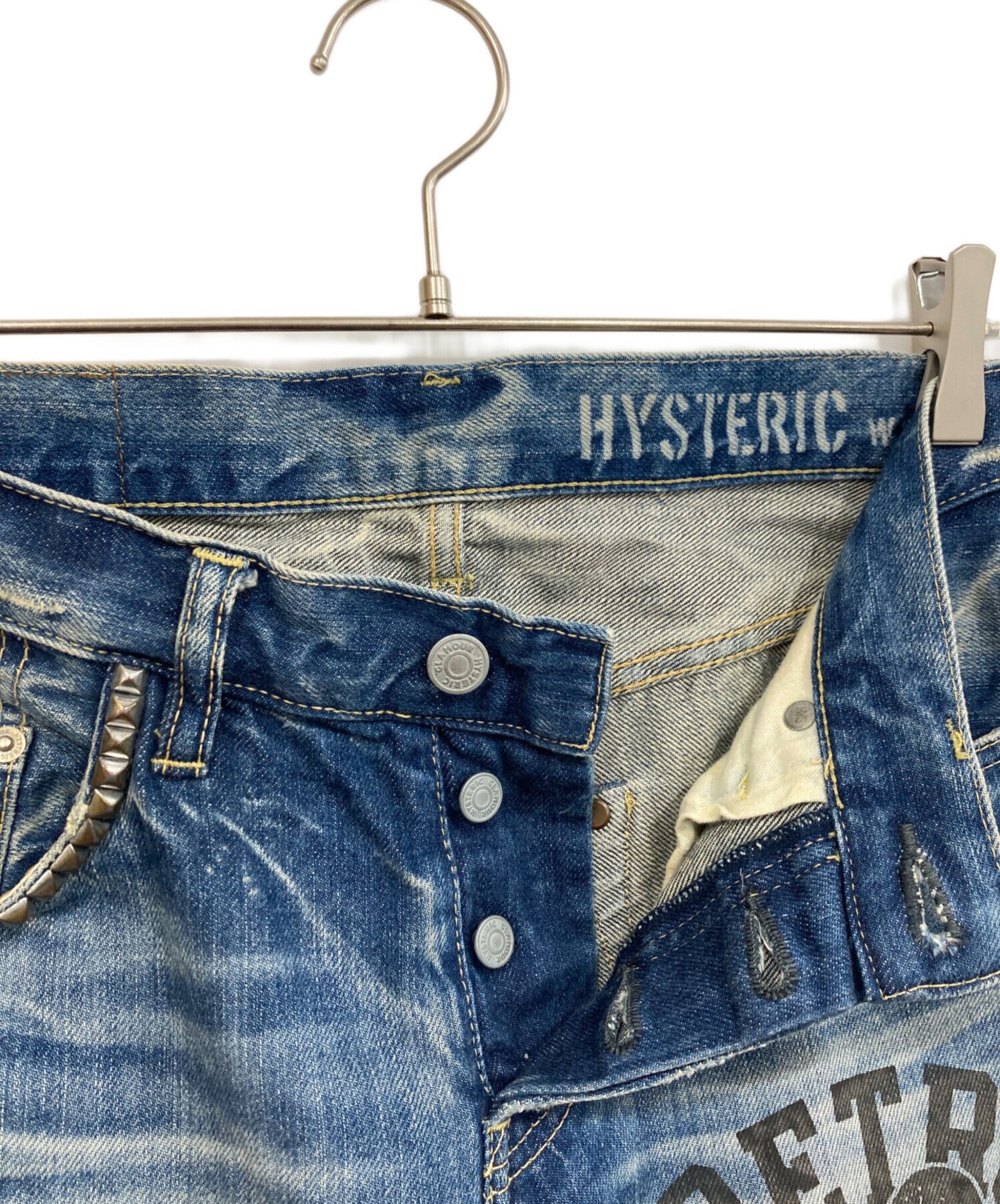 Hysteric Glamour Hysteric Glamour Printed/ Studded Denim Pants Indigo 29 Size US 31 - 5 Thumbnail