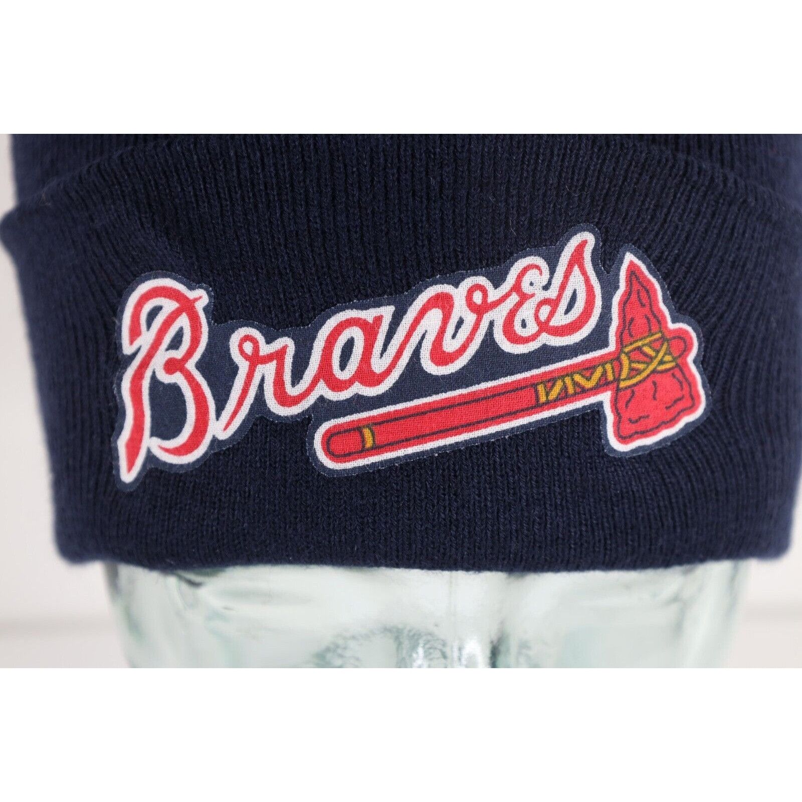 Vintage Vintage 90s Atlanta Braves Baseball Knit Winter Beanie Hat Size ONE SIZE - 2 Thumbnail