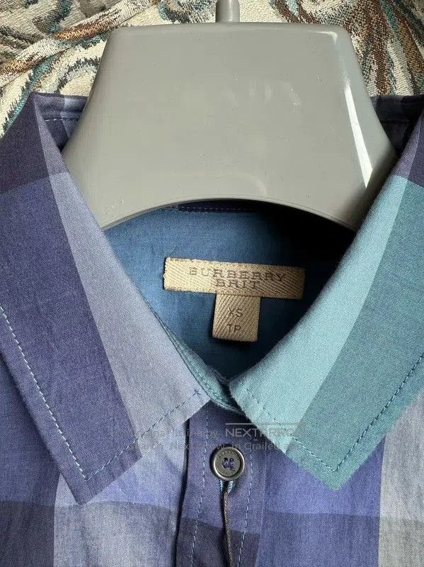 Burberry Burberry Blue Cotton Check Long Sleeve Shirt. Size XS / US 0-2 / IT 36-38 - 5 Thumbnail