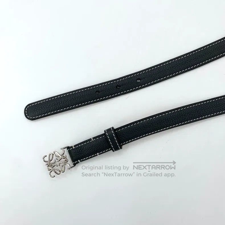 Loewe Loewe size 90 Black logo metal smooth buckle leather belt Size ONE SIZE - 4 Thumbnail