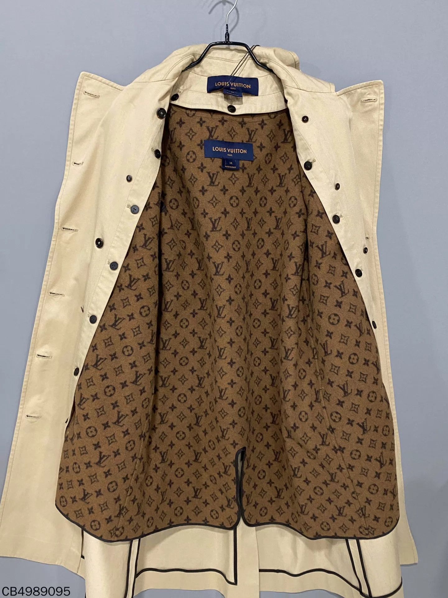 Louis Vuitton LV double detachable wool all-print khaki long coat Size XS / US 0-2 / IT 36-38 - 4 Thumbnail